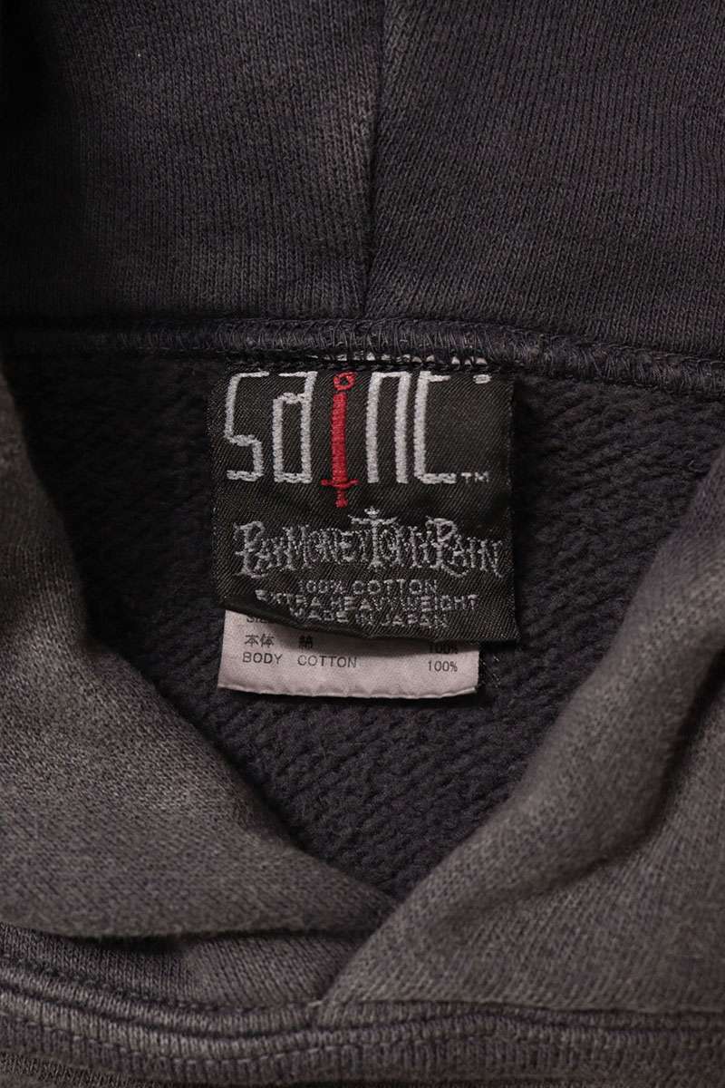 SAINT MICHAEL 24SS Burned Money Print Hoodie Black Size S