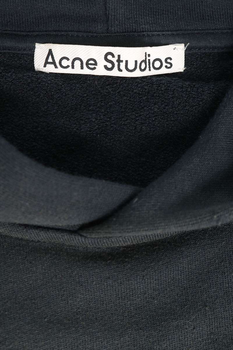 ACNE STUDIOS Vintage Back Logo Print Hoodie Black Size XXS