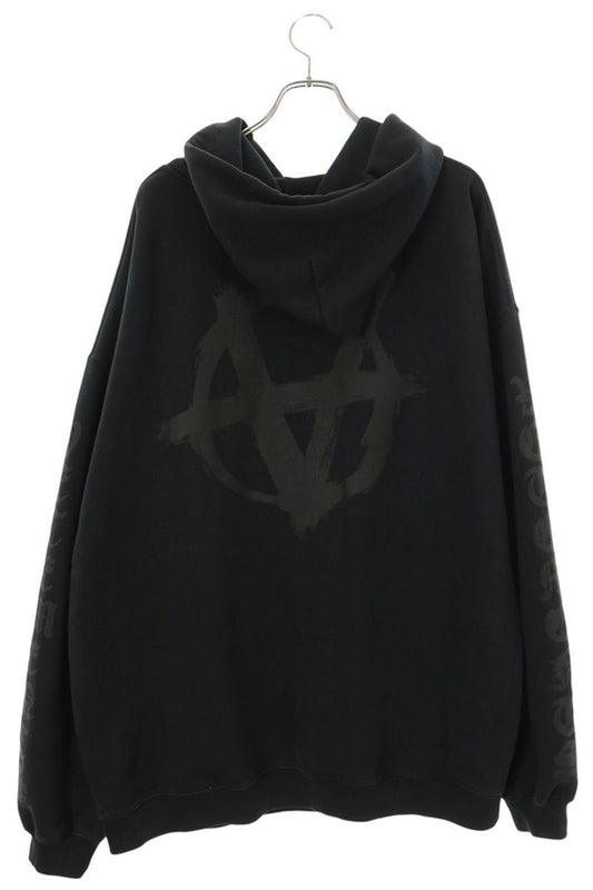 VETEMENTS Double Anarchy Logo Hoodie Black Size XL