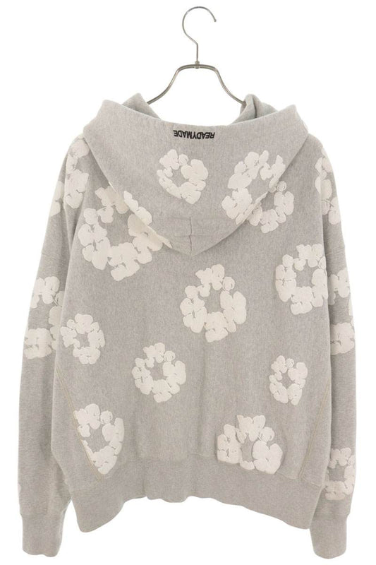 READYMADE x DENIM TEARS Flower Print Logo Hoodie Gray Size M
