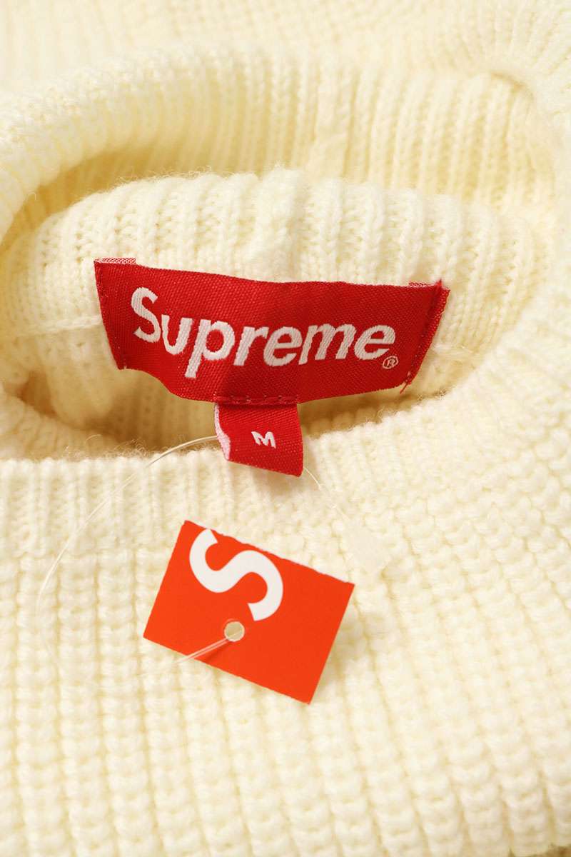 SUPREME 22AW Small Box Balaclava Sweater White Hoodie Size M