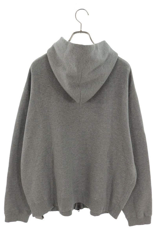 BALENCIAGA 25AW Vintage Double Zip Hoodie Gray Size XS