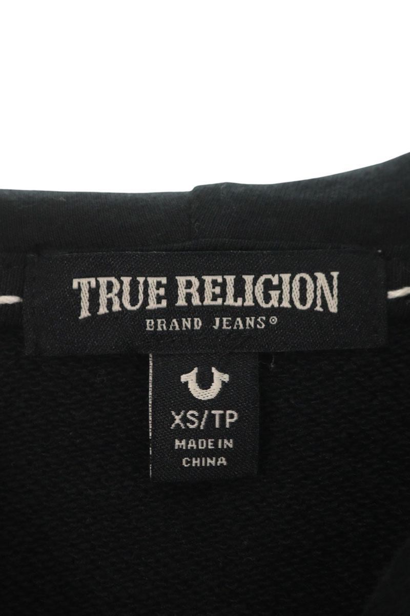 TRUE RELIGION Super T Boxy Zip Up Hoodie Black Size XS
