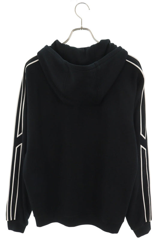 HERMES RUN H Sideline Zip Up Hoodie Black White Size M