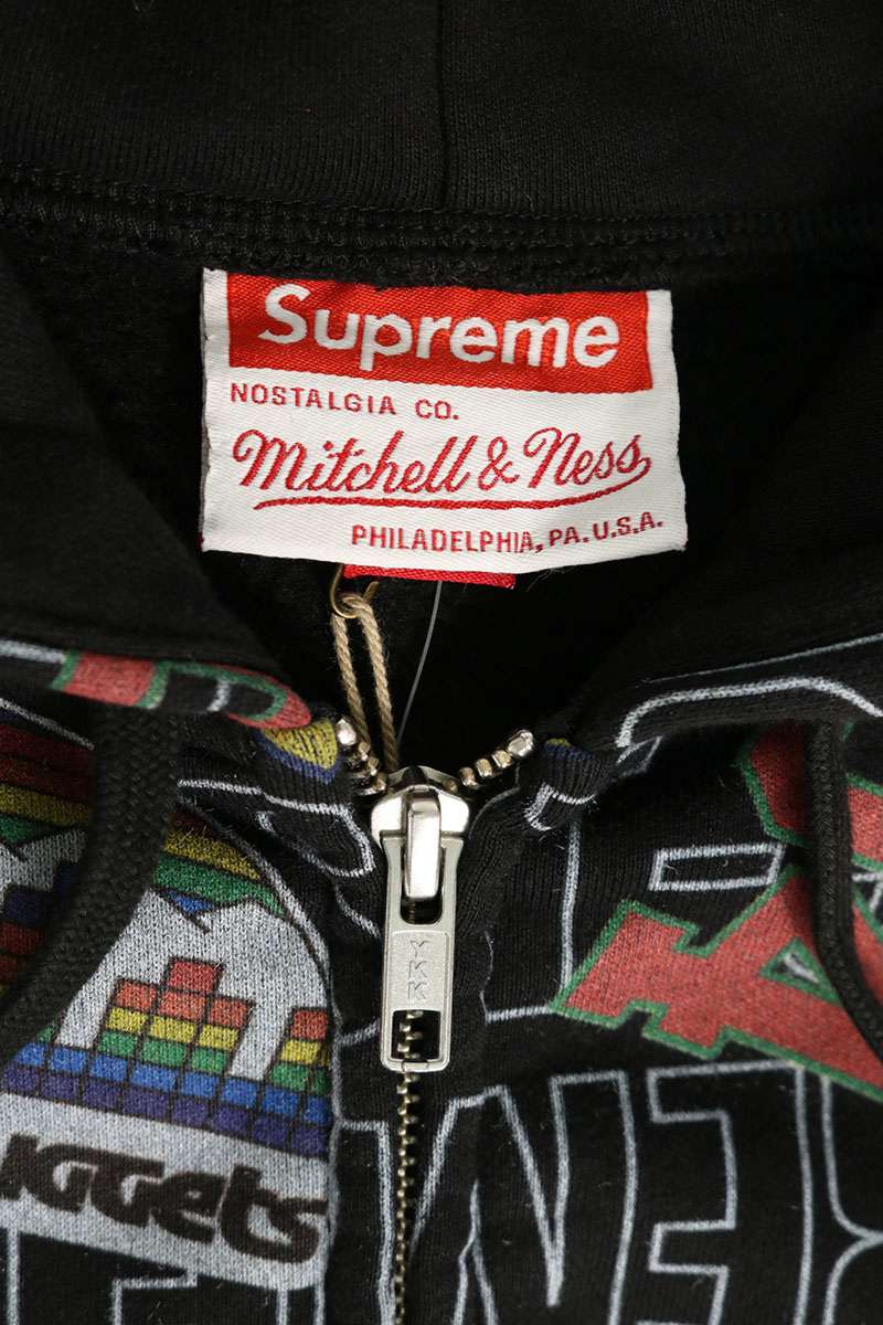 SUPREME x Mitchell & Ness NBA All-Over Hoodie Black Size L