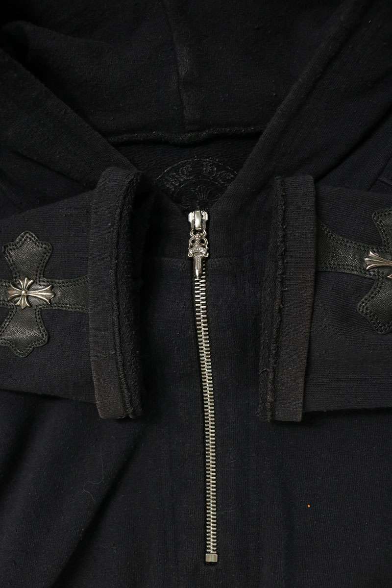 Chrome Hearts Y NOT Sleeve Cross Half-Zip Hoodie Size XXL