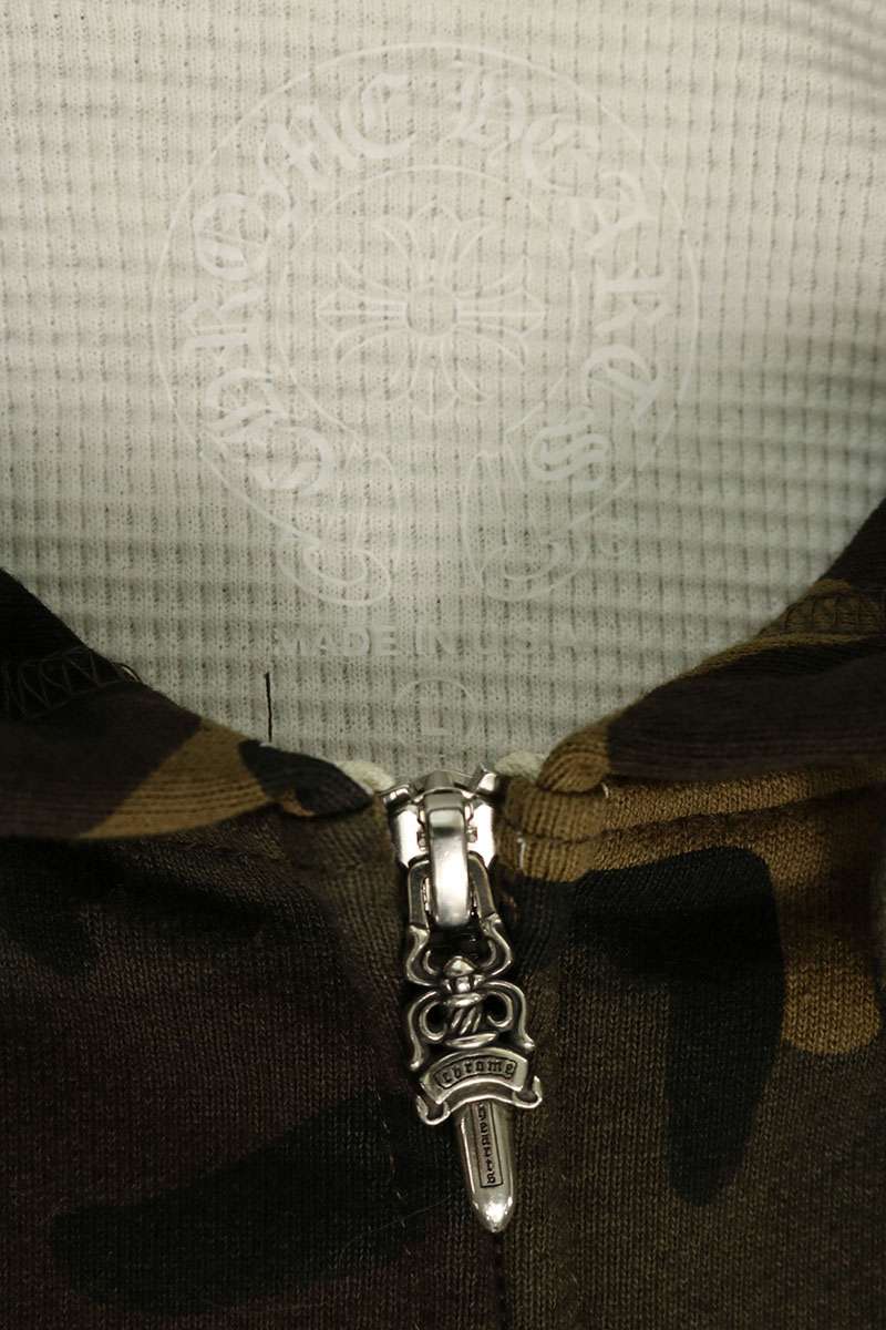 Chrome Hearts Floral Cross Horseshoe Leather Hoodie L Size L