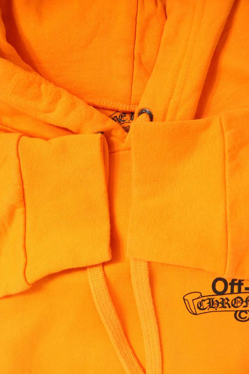 Chrome Hearts x Off-White Logo Back Hoodie Orange Size XL
