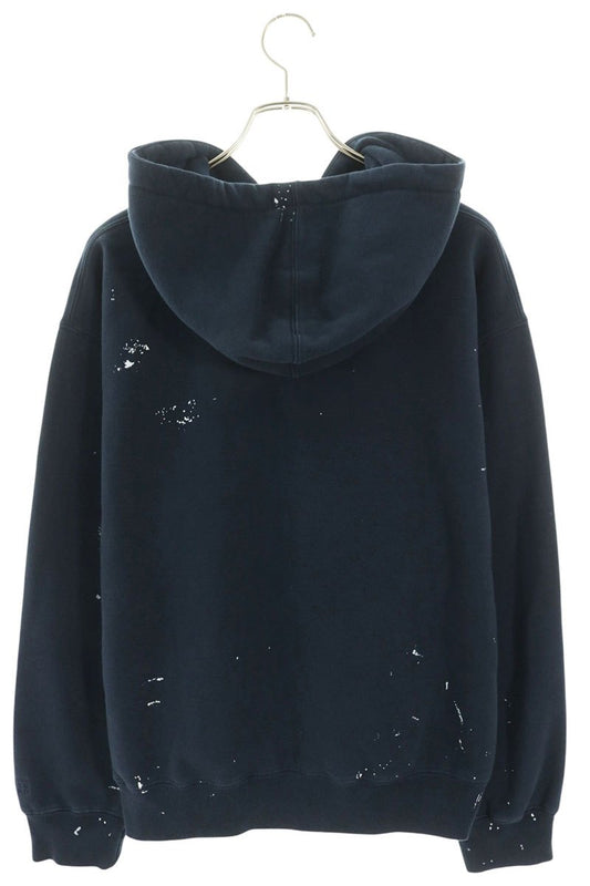 SUPREME x MM6 Box Logo Paint Zip Hoodie Navy Size M