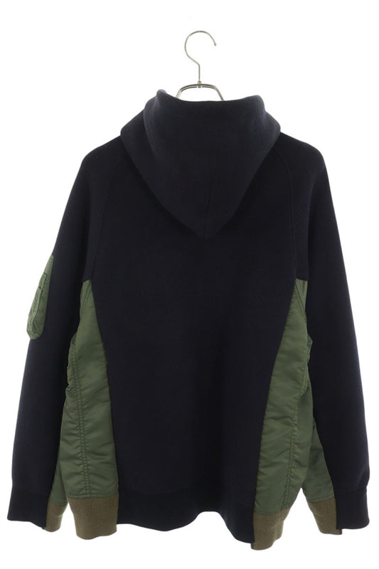 Sacai Sponge Sweat MA-1 Hybrid Hoodie Navy/Khaki Size 4