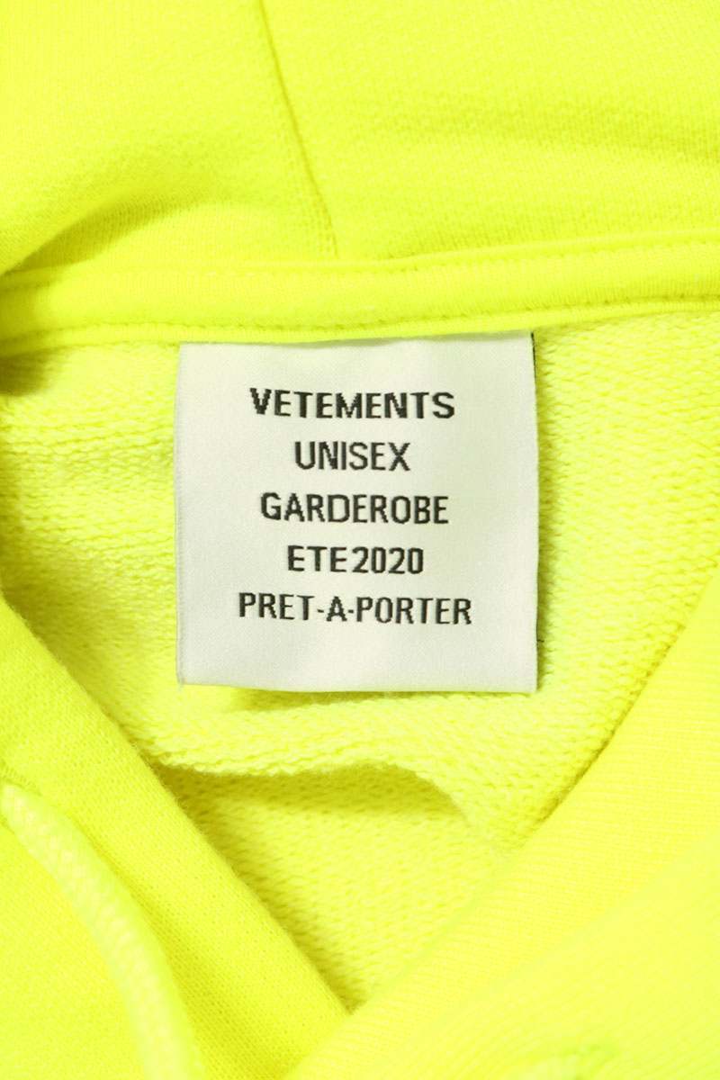 VETEMENTS Logo Patch Hoodie Yellow Size S