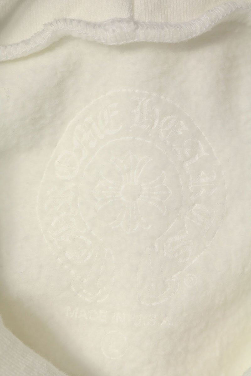 Chrome Hearts Arm Logo Print Pullover Hoodie White Size L