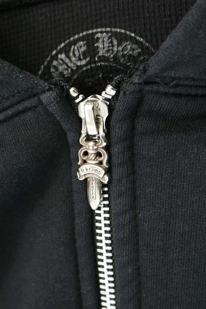 Chrome Hearts THRML HD ZIP Sleeve Logo Print Hoodie Size XL