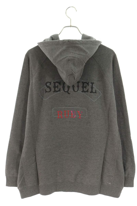 SEQUEL 25AW Ruby Print Hoodie Gray Size S