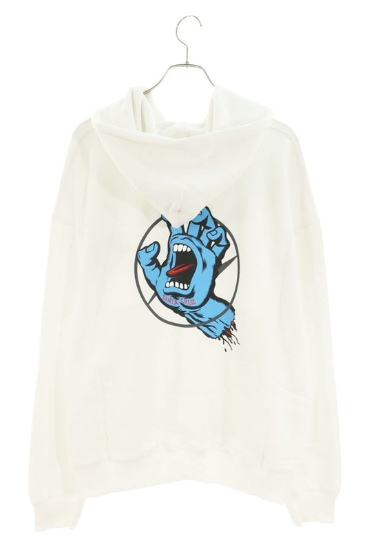 SEQUEL 25AW Santa Cruz Logo Print Hoodie White Size M