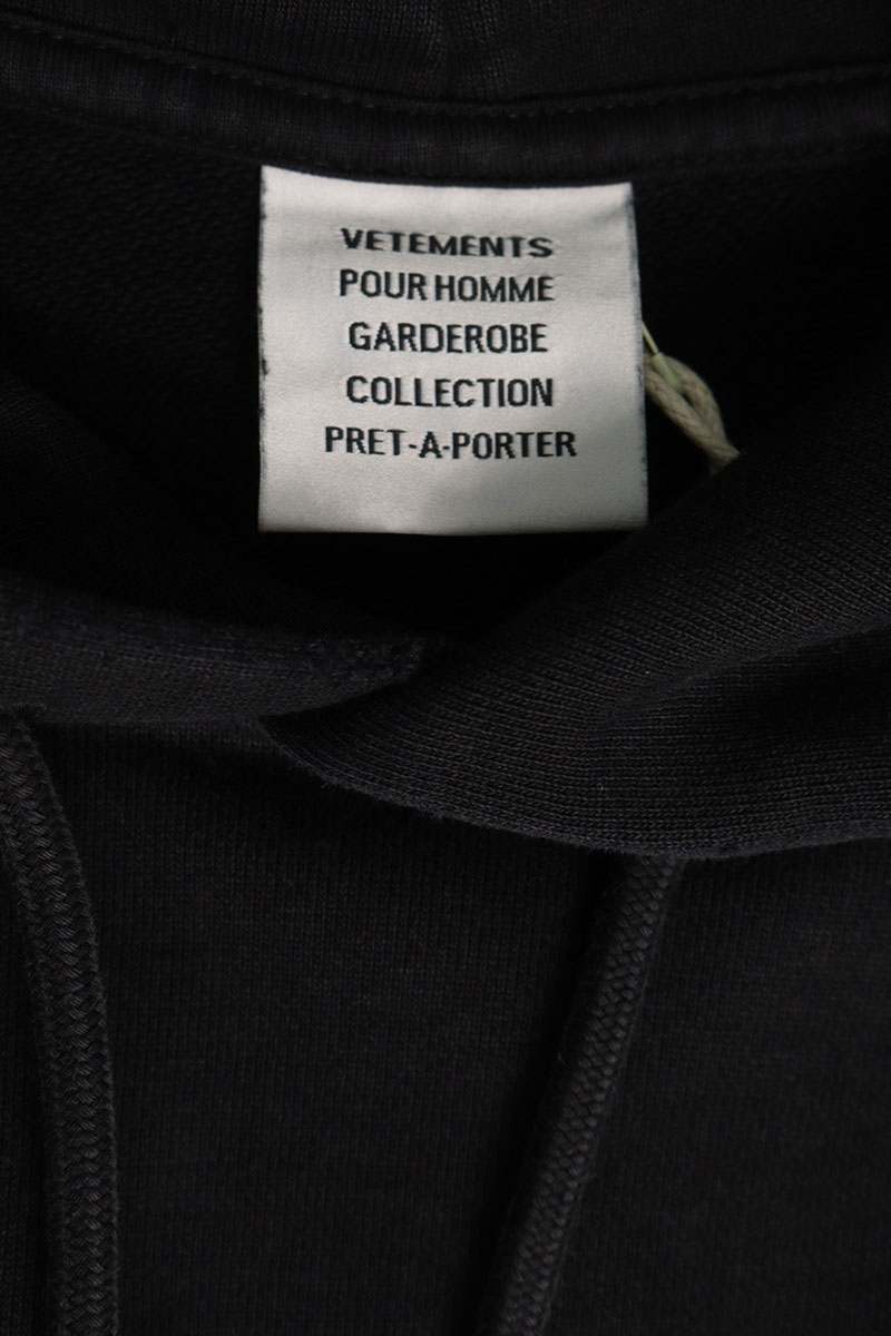 VETEMENTS 26AW Biker Cross Logo Pullover Hoodie Black Size L