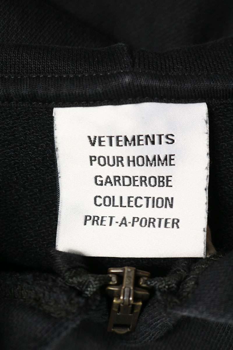 VETEMENTS 26AW Lettering Zip Up Hoodie Black Size M