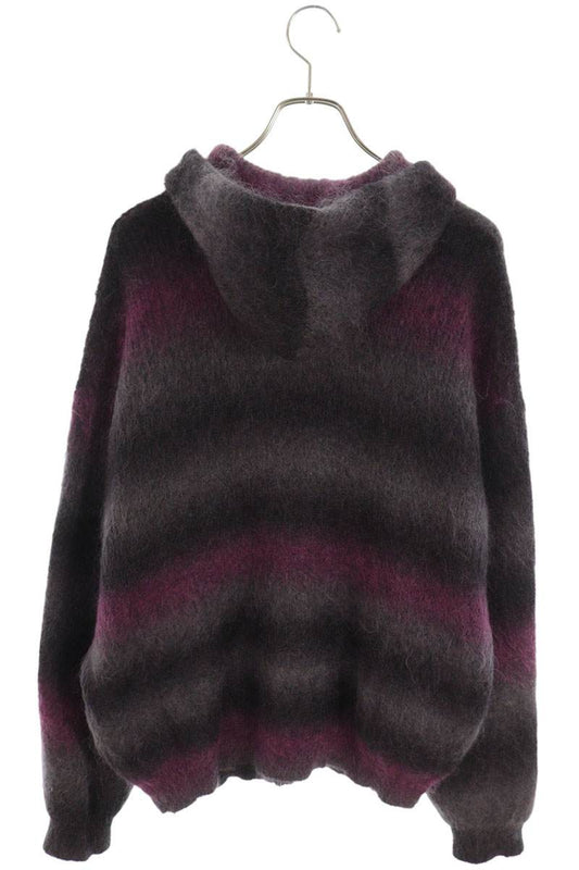 SUPREME 24AW Mohair Zip Up Front Patch Hoodie Size L