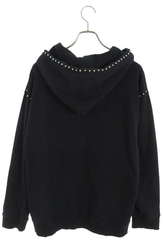 MM6 Drop Shoulder Stud Design Hoodie Black Size M
