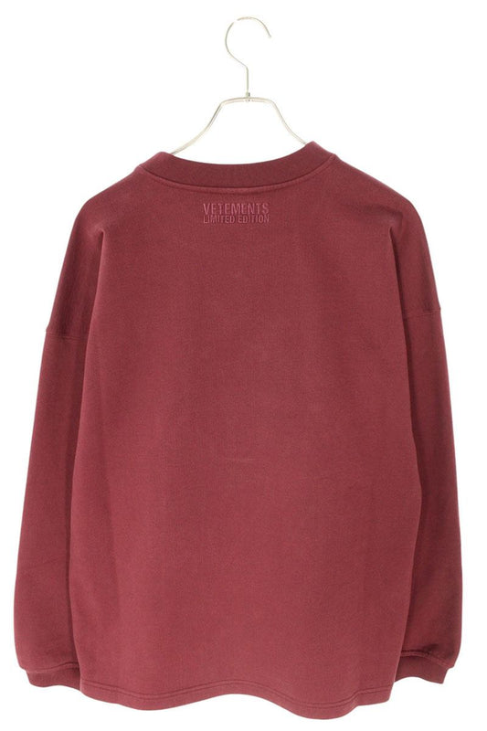 VETEMENTS 25SS Oval Logo Cropped Sweatshirt Bordeaux Size M