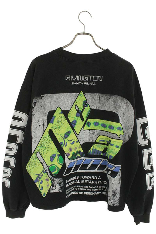 RRR-123 RADICAL PAPER GARDEN Print Sweatshirt Black Size M