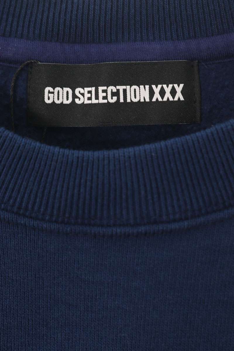 GOD SELECTION XXX Navy Cotton Logo Patch Sweatshirt Size S
