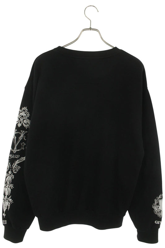 GIVENCHY Crest Logo Loose Fit Cotton Sweatshirt Black Size S