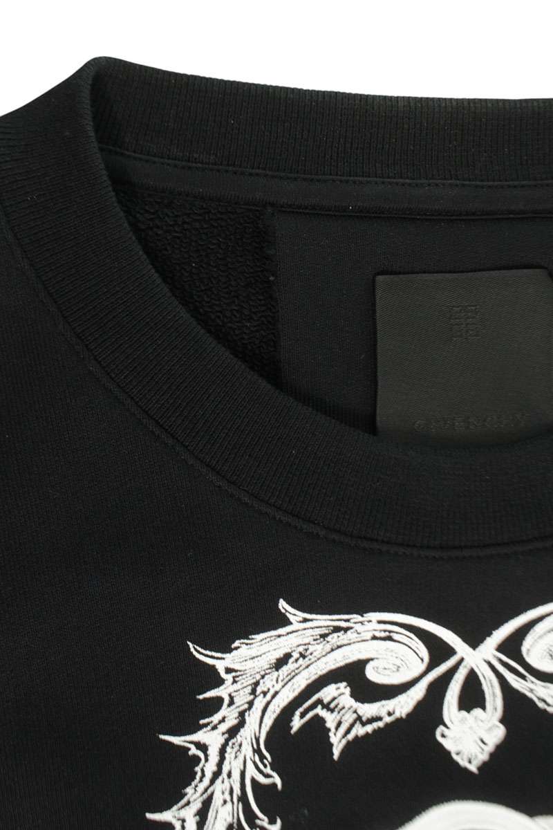 GIVENCHY Crest Logo Loose Fit Cotton Sweatshirt Black Size S