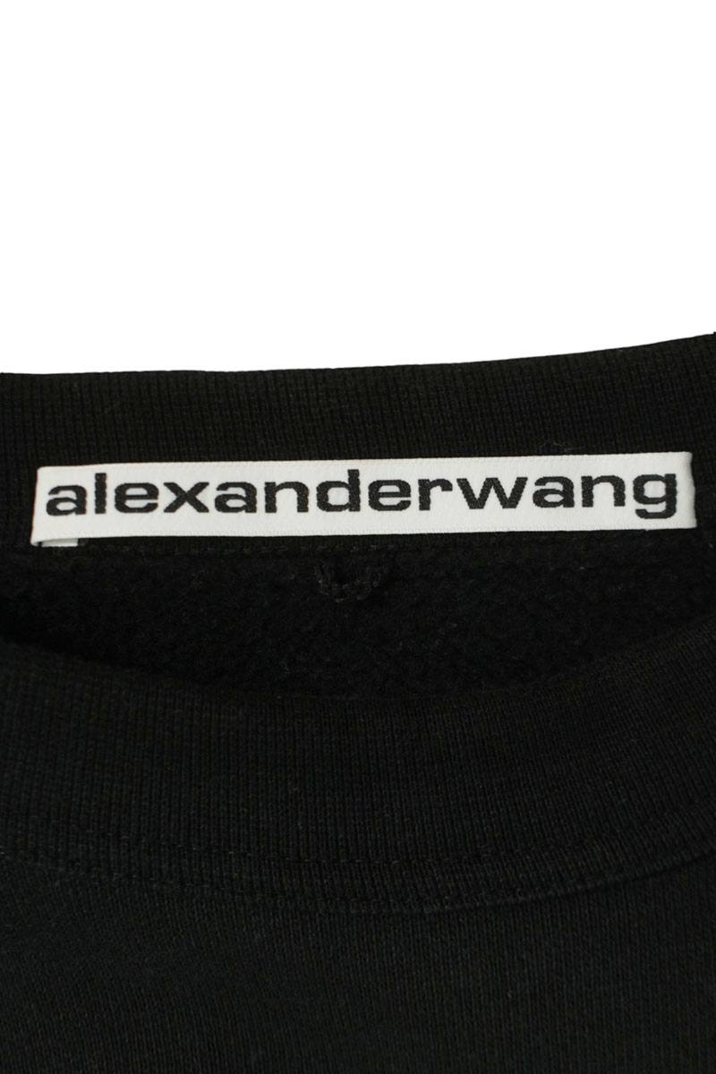 ALEXANDER WANG Front Logo Cotton Blend Sweatshirt Size XL