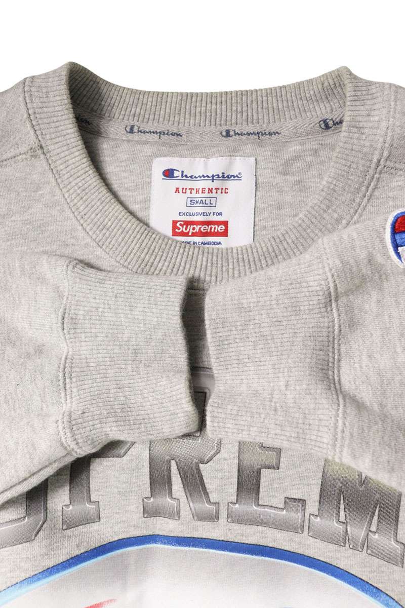 SUPREME 19SS Chrome Crewneck Logo Print Sweatshirt Size S