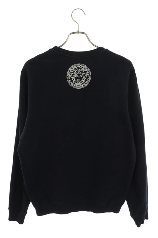 Versace Logo Print Cotton Sweatshirt Black Size L