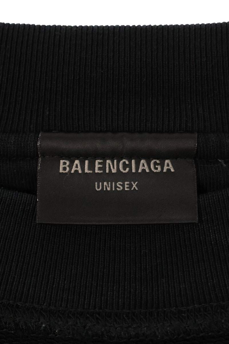 BALENCIAGA Inside Out Mirror Logo Sweatshirt Black Size XS