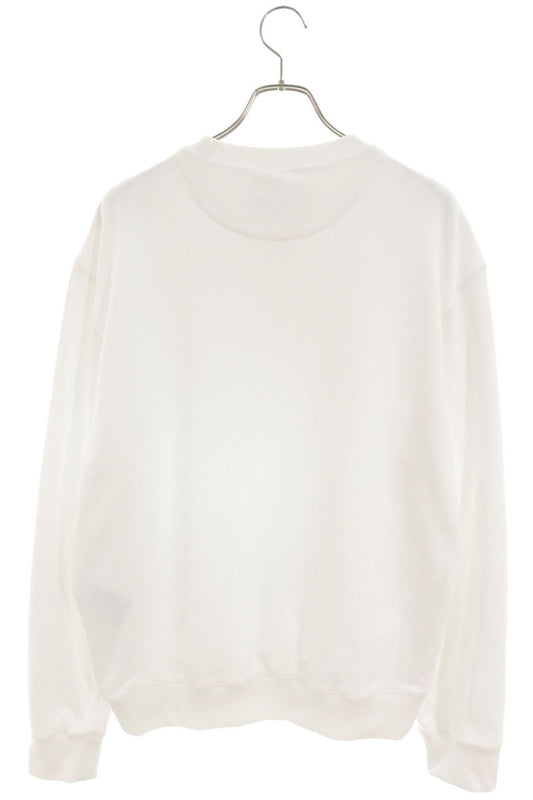 PRADA Triangle Logo Plate Crewneck Sweatshirt White Size XS