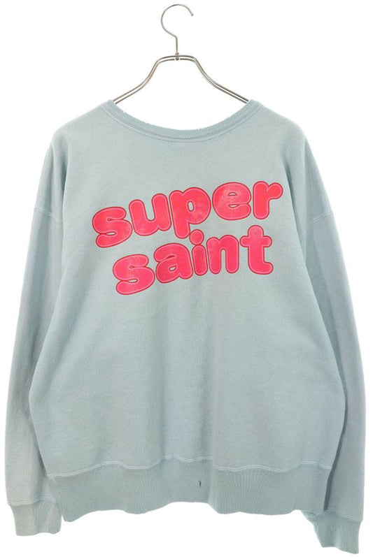 SAINT MICHAEL Vintage Graphic Print Sweatshirt Blue Size L