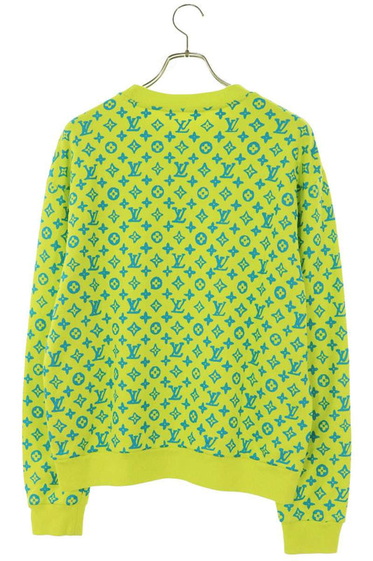 LOUISVUITTON Monogram Print Sweatshirt Yellow/Blue Size S