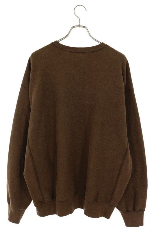 SUPREME Washed Box Logo Crewneck Sweatshirt Brown Size XL
