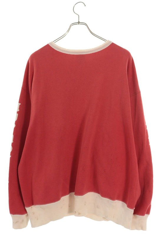 SAINT MICHAEL Vintage Washed Crewneck Sweatshirt Red Size L