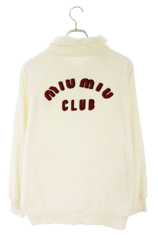 miumiu Front Logo Terry Cloth Sweatshirt White Size XS