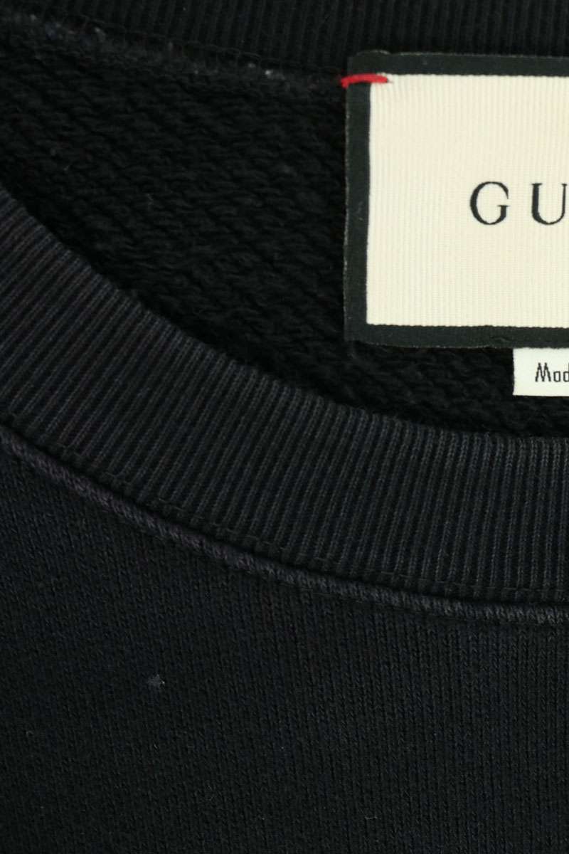 GUCCI Sequin Character Cotton Sweatshirt Black Size M