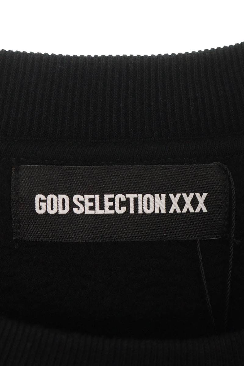 GOD SELECTION XXX Logo Embroidered Sweatshirt Black Size S