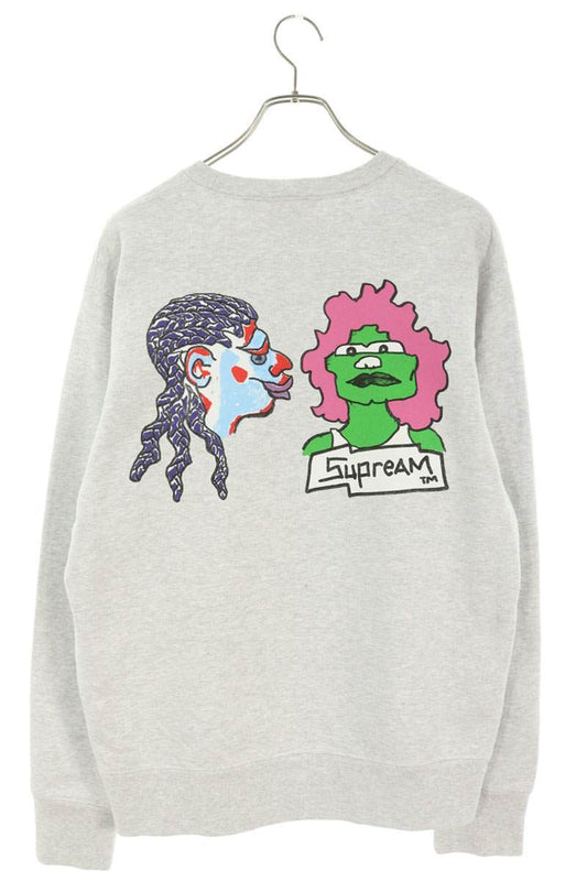 SUPREME 17AW Gonz Heads Crewneck Sweatshirt Gray Size M