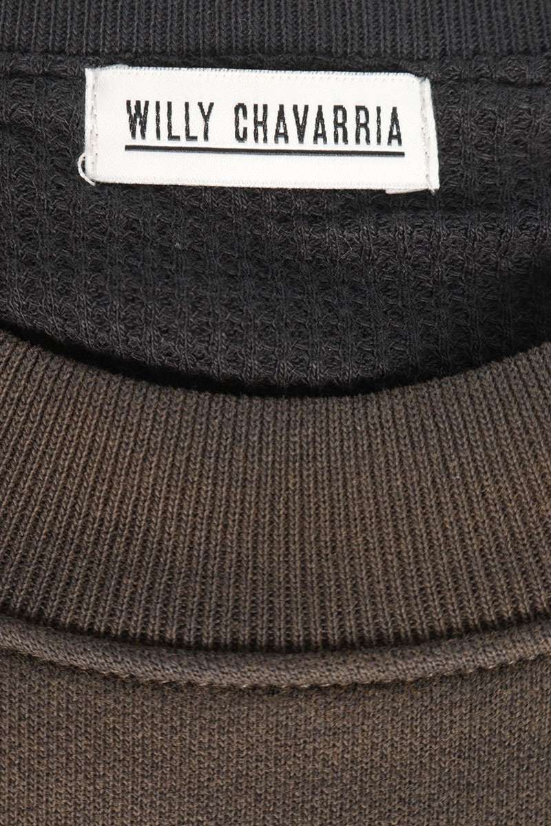 WILLY CHAVARRIA AW22 WAFFLE LINED CREW Sweatshirt Size M
