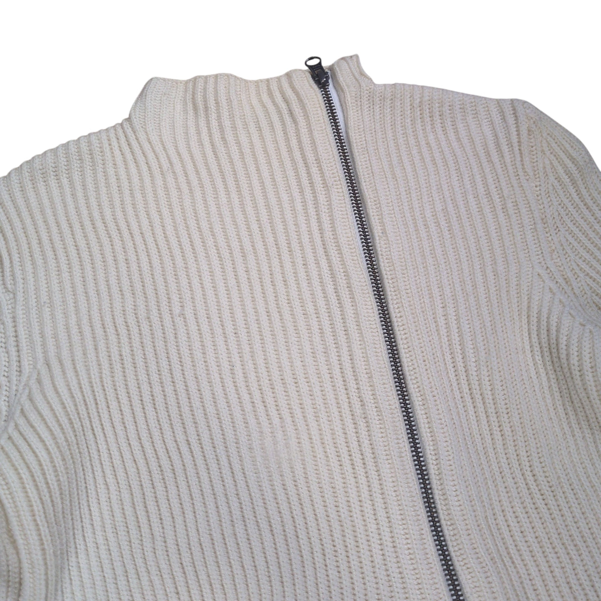JIL SANDER NAVY Double Zip Drivers Rib Knit Size XS