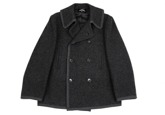 COMME des GARCONS Wool Nylon Piping P-Coat Charcoal Size M