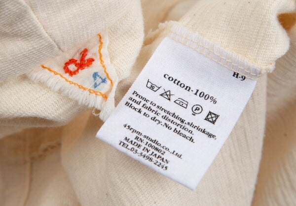 45rpm Cotton Concho Button Collarless Jacket Cream Size 4