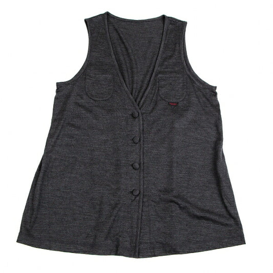 Mademoiselle NON NON Wool Jersey Vest Charcoal Size M
