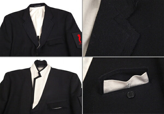 Yohji Yamamoto POUR HOMME 09AW Patch Jacket Black Size 4