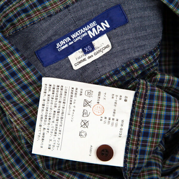 JUNYA WATANABE MAN COMME des GARCONS Check Blue Size XS