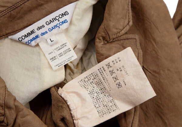 COMME des GARCONS Garment Dyed Lamb Jacket Brown Size L