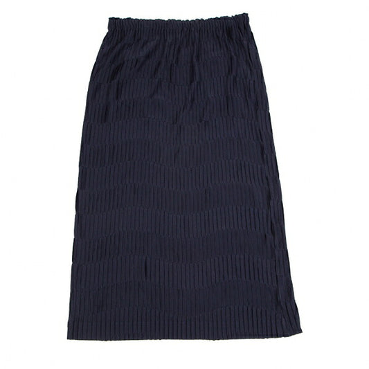 ISSEY MIYAKE Border Pleat Skirt Blue Size M